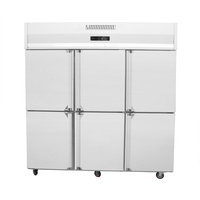 LED bersertifikat Bintang Energi, peralatan pendinginan dapur komersial berpendingin udara (-18C) Stainless Steel 6 pintu Freezer vertikal (-18C)