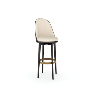 Another <b>Round</b> Counter <b>Stool</b> Birch ,leather, wood ,Metal stretcher ,Swivel seat Durable High Bar <b>Stool</b> for Home Bar & Dining Room - Product Image 6
