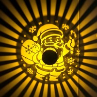 Lampe murale solaire Père Noël en métal pour projection d'ombres, idéale pour jardin, clôture, patio, décoration de fêtes, vente en gros