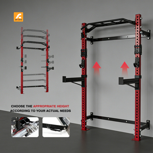 Ayarlanabilir Ticari Duvara Monte Katlanabilir Çelik Squat Rafı 240kg Güç Antrenmanı Ekipmanı - Product Image 2