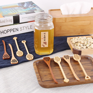 Nuevas cucharas <span class=keywords><strong>de</strong></span> madera para miel y café, cucharas largas para mezclar, herramientas para miel, agitador <span class=keywords><strong>de</strong></span> miel, palo para agitar, cuchara para miel, herramienta para tallar madera - Product Image 6