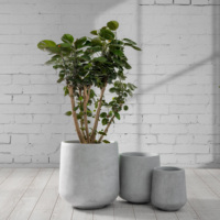 Pots et jardinières de jardin en argile fibreuse minimalistes ronds pour l'intérieur et l'extérieur, avec logo de marque, pour balcon et usage domestique