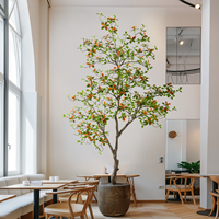Grand arbre artificiel moderne tropical Livistona Chinensis en PVC, fausse plante bonsaï en pot plastique pour décoration intérieure et extérieure, idéal pour anniversaire