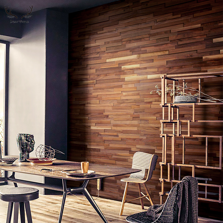 Fait sur commande de planche de bois panneau de bois décoratif 3d lambris en bois de mur