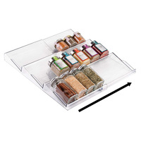 Organisateur de rangement pour armoire de cuisine en PET de type sur pied, étagère à épices à trois niveaux, design classique écologique pour une utilisation dans la salle de bain