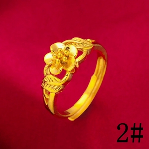 <span class=keywords><strong>Bague</strong></span> pour <span class=keywords><strong>femme</strong></span> en plaqué <span class=keywords><strong>or</strong></span> <span class=keywords><strong>jaune</strong></span> 24 ct, fleur rose, classique, fiançailles, <span class=keywords><strong>mariage</strong></span>, cadeau d'anniversaire - Product Image 4