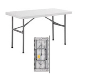 Mesa plegable blanca moderna de Yoho Factory, mesa de fiesta de plástico Rectangular portátil para acampar al aire libre y comedor, uso en la sala de estar - Product Image 4