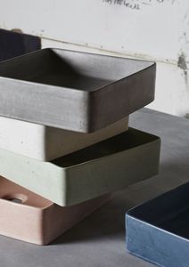Modern OEM Color Fluted Concrete Washbasin Ribbed Cement Vessel Sink Above Counter GFRC Lavabo For Luxury Bathroom - Product Image 2
