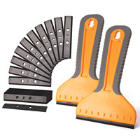 Foshio - Grattoir de nettoyage pour étiquettes adhésives, lame de rasoir en plastique de 4 pouces