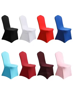 Housses de Chaise Extensibles Universelles Noires et Blanches, 1 Pièce, Unies, en Spandex Polyester, Protection pour Chaise Pliante, Salon, Mariages, Plage - Product Image 1