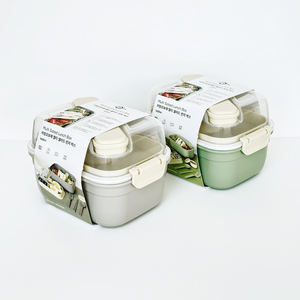 Lonchera Rectangular de 700 ml con 2 Compartimentos - Tapa de Plástico con Acabado Brillante, Apta para Microondas, Diseño Desmontable y Portátil, Estilo Coreano, Grande - Product Image 6