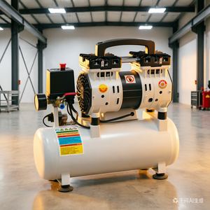 <span class=keywords><strong>Compresseur</strong></span> d'air miniature JR haute pression 8 bars, faible bruit 68 dB, 550 watts, 220 V monophasé, <span class=keywords><strong>sans</strong></span> huile, à piston, avec réservoir - Product Image 3