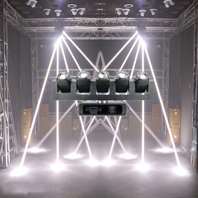 5Heads Led Moving Lights Beam Strobe 2 in 1 Disco Led Moving Head 5X40W RGBW 4 in 1 Led 6Pcs Warm Strobe DJ Club Stage Lighting
