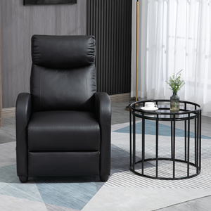 Fauteuil inclinable moderne en similicuir réglable avec repose-pieds rétractable, fonction massage et revêtement en cuir synthétique, structure métallique - Product Image 3