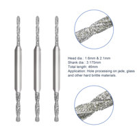 Foret diamanté Funlin personnalisable, longueur totale 46 mm, pour matériaux durs, foret central FLE040, queue de 3,175 mm