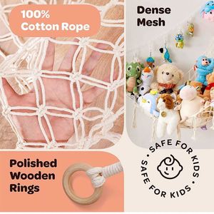 Stuffed Animal Cotton Toy Pet Hanging Storage with Screw-In Adhesive Hooks - Product Image 3