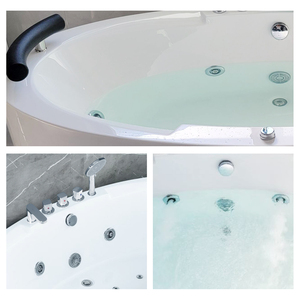 Mandrex lujo moderno 2 metros de forma ovalada acrílico independiente bañera Vortex Surf burbuja masaje característica cuadrado remojo Spa - Product Image 4