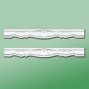 Banruo, cortina de espuma de poliuretano con imprimación blanca, cornisas, moldura de corona (PUX-09-Q)