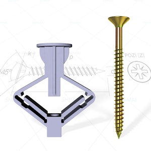 พุกพลาสติกแบบต่างๆ พร้อมสกรูสำหรับยึดผนังยิปซัม - Product Image 4