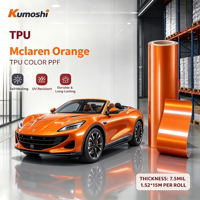 Film de protection de peinture TPU McLaren Orange PPF, résistant aux UV, anti-rayures, auto-réparateur, changement de couleur, épaisseur 7,5 mil, film de protection pour voiture