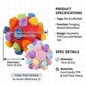 Jouet interactif pour chiens et chats, balle en caoutchouc multifonctionnelle, résistante aux morsures, personnalisable, avec distributeur de friandises, type puzzle olfactif - Product Image 6