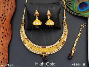 ชุดเครื่องประดับแฟชั่นผู้หญิง ดีไซน์คลาสสิกหรูหรา ชุดสร้อยคอแบบโบราณ น้ำหนัก 71 กรัม ชุดเครื่องประดับทองคำ สไตล์หรูหรา ในราคาที่เข้าถึงได้ - Product Image 3