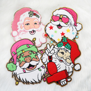 Customizable Chenille Iron-On Patches High Quality Christmas Embroidered Patch with Glitter Heart Flower Shape for Clothing Hat - Product Image 5
