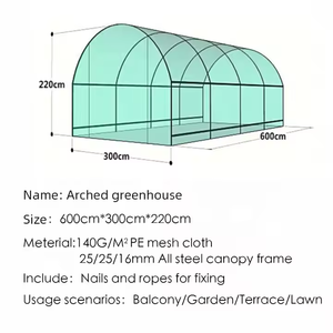 Grande Serre Tunnel de Culture Jardin en Polyéthylène pour Plantes Vente en Gros 6x3x2m - Product Image 3