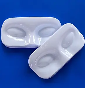 Bandeja plástica termoformada, bandeja branca para cílios com cobertura transparente para cosméticos