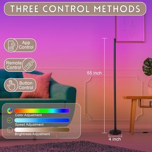 โคมไฟตั้งพื้นเข้ามุมอัจฉริยะสำหรับตกแต่งบ้านในร่มโคมไฟตั้งพื้นแบบโมเดิร์นโคมไฟตั้งพื้นโคมไฟ LED RGB ตั้งพื้น - Product Image 3