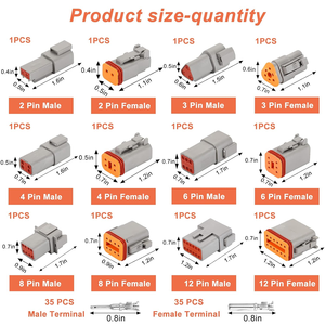 Connector Silver (Ag), <b>Socket</b> Contact, 18 to 8 AWG, 1 to 10 mm² Wire, Crimp, Copper Alloy, Power&Signal, HDC MM T2040002060-000 - Product Image 4