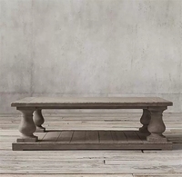 Table basse rectangulaire de style américain personnalisée Rhoohill, de haute qualité, en chêne, table d'appoint rétro artisanale