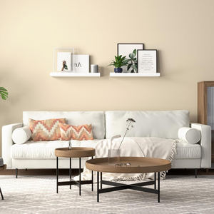 Juego de 2 estantes blancos modernos para dormitorio estantes flotantes montados en la pared - Product Image 3