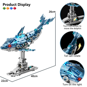Ensemble de blocs de construction mécaniques Dolphin Cyber Blue 13099, pièces de construction, modèle de blocs, jouet de puzzle pour enfants unisexe, vente en gros - Product Image 3