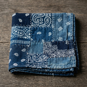 Bandana en coton à imprimé patchwork haute densité, design de logo personnalisé, foulard carré pour cheveux, vente en gros - Product Image 1