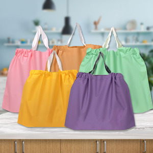 Sacs à cordon en plastique personnalisés avec logo, sacs d'emballage jetables pour la livraison de nourriture, sacs à cordon imperméables pour restaurant à emporter - Product Image 1