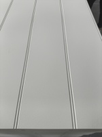 Panel Dinding Bergalur Geometris MDF T&G W-Groove Primer Putih Ramah Lingkungan, Pelapis Dinding Kayu, Beadboard untuk Dekorasi Interior