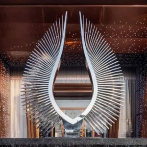 Grande statue d'art en métal Sculpture d'ailes d'acier inoxydable pour la décoration extérieure - Product Image 3