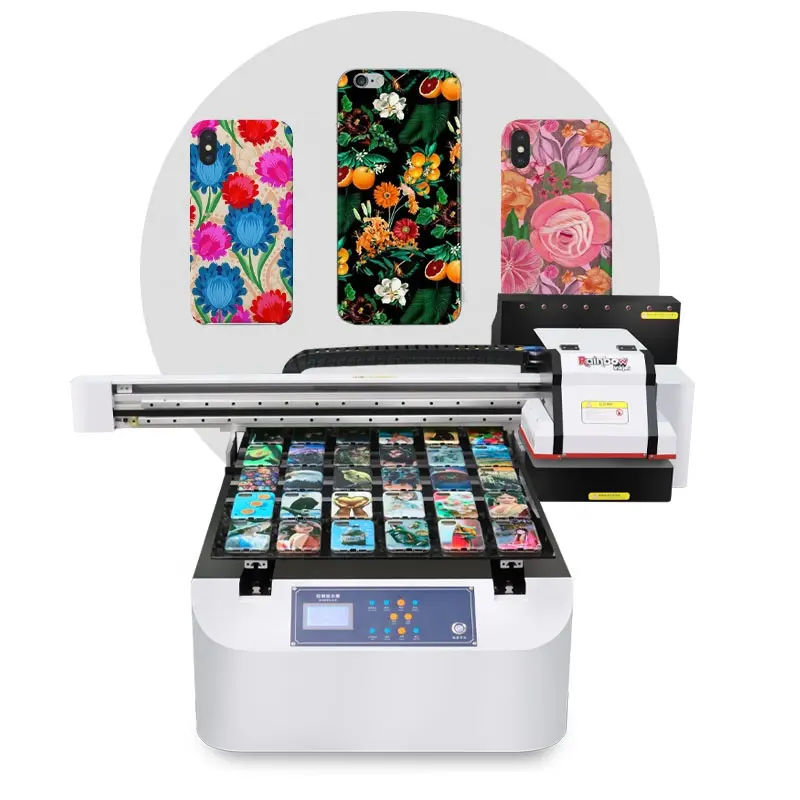 Rainbow Digital UV Printer A1 Large Size Printing Machine 60x90cm Wood Acrylic Phone Case Color and Varnish Printing Machine