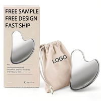 Grattoir pour le corps et le visage en acier inoxydable multifonction avec logo personnalisé, anti-âge, Gua Sha pour spa, brosse faciale pour un éclat sain