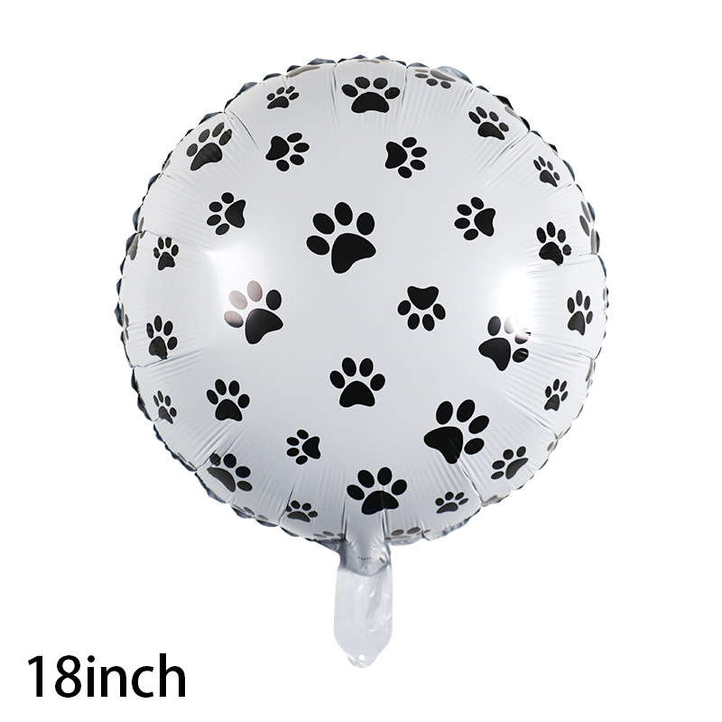 Black White-Car Footprint Round Foil Balloons