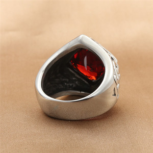 yunnique Men's <b>Titanium</b> Steel <b>Ring</b> Geometric Retro Punk Bezel Setting Multi Color Stone Jewelry Gift 29085 - Product Image 2