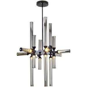 Heigeshi Modern Glass Chandelier Led Pendant <b>Light</b> Black Multi Head For Living Room Bedroom Study - Product Image 5