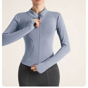 Juyi <b>Hall</b> High Elastic <b>Standing</b> Collar Slim-fit Fitness Wear Slim Yoga Top Sports Coat Yoga Wear - Product Image 1