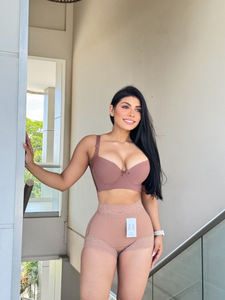 Postparto Slim Fit Mujeres Tummy Control Butt Lifter Body Shaper Shorts con pegamento <span class=keywords><strong>de</strong></span> gota y diseño antideslizante - Product Image 4