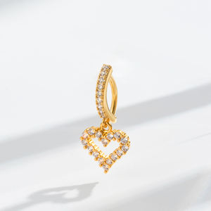 2023 नई स्टेनलेस स्टील तितली डिजाइन 1.6x10mm रिवर्स क्लिकर पेट/नाभि रिंग cz आकर्षण खतरनाक शरीर भेदी - Product Image 3