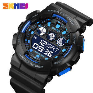 Skmei Sport Watch Digital Men Waterproof Chronograph Alarm World Time Black Rubber Strap Water Resist 3Bar - Product Image 5