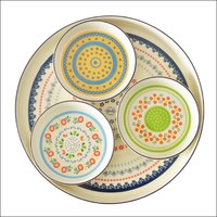 Japanischer Stil Kreative Porzellanteller Ethnischer Haushaltsstil Teller für Abendessen, Kuchen, Knödel, Gebäck, Pizza Weihnachts- und Halloween-Geschenke