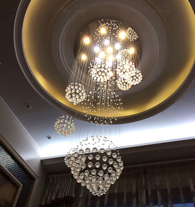 Lampadario Moderno in Cristallo a Goccia Grande con 11 Sfere, Lampada da Scala con 13 Lampadine GU10 - Product Image 6