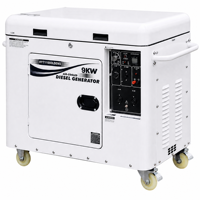 Générateur diesel super silencieux 9 kW à démarrage électrique avec 4 roues, station d'alimentation insonorisée pour événements extérieurs et camping-cars